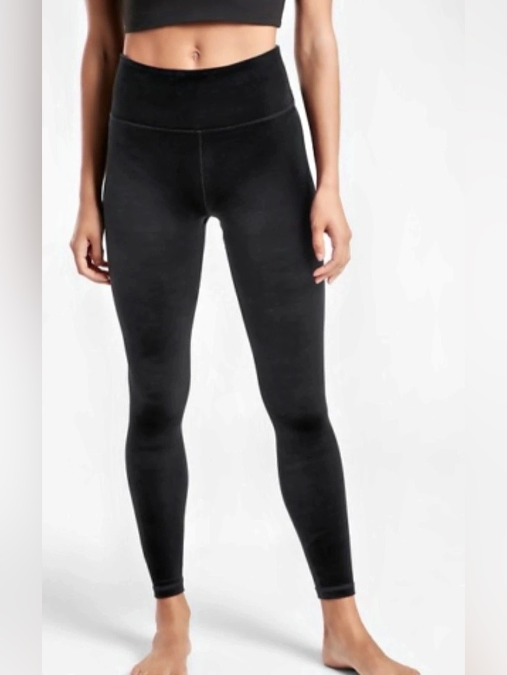 Athleta Elation Velvet Tight Black Leggings size large